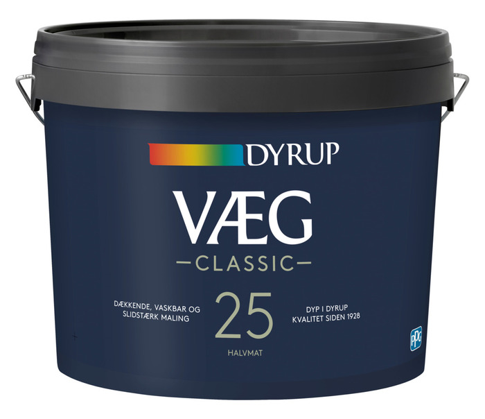 Dyrup Væg Classic 25 hvid base 4,5 liter